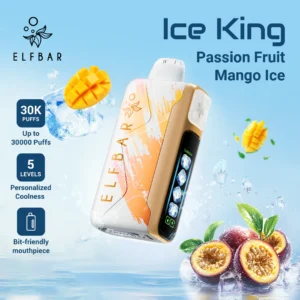 ELFBAR Ice King Passion Fruit Mango Ice 50mg in UAE. Icy tropical taste. Single & box options.
