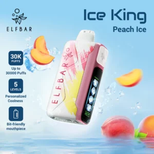 Buy ELFBAR Ice King Peach Ice disposable 50mg in Dubai & UAE. Smooth peach chill
