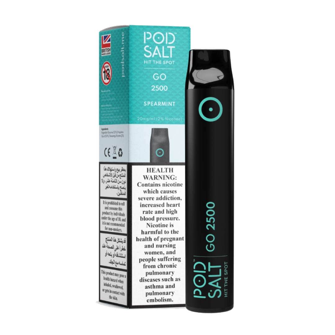 pod-salt-go-spearmint-20mg-ml-2500-puffs pod salt go spearmint 20mg Disposable with 2500 puffs in Dubai UAE